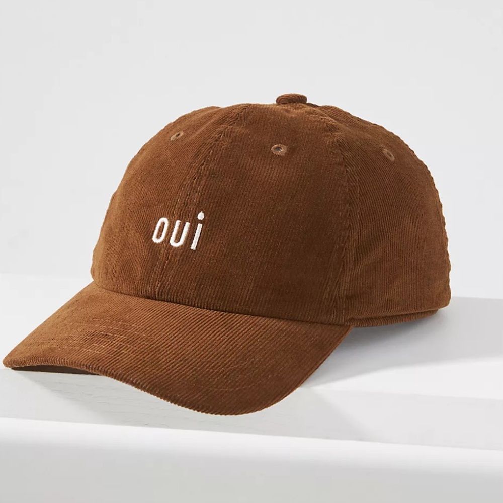 Oui Women's Classic Brown Corduroy Cap
